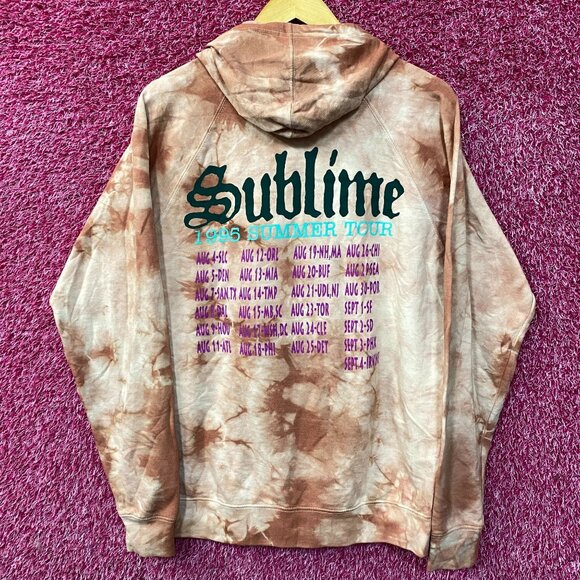 Sublime Sun 1995 Summer Tour Tie Dye Ska Rock Band Hoodie size Medium - Picture 4 of 5